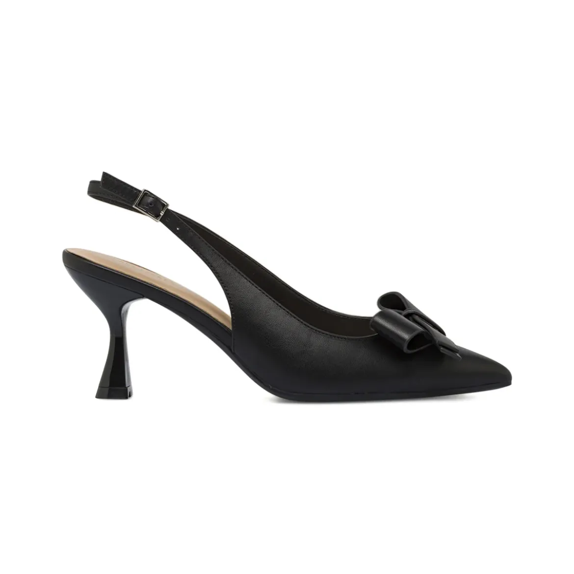 Décolleté da donna nere Lora Ferres con fiocco e tacco 7,5 cm