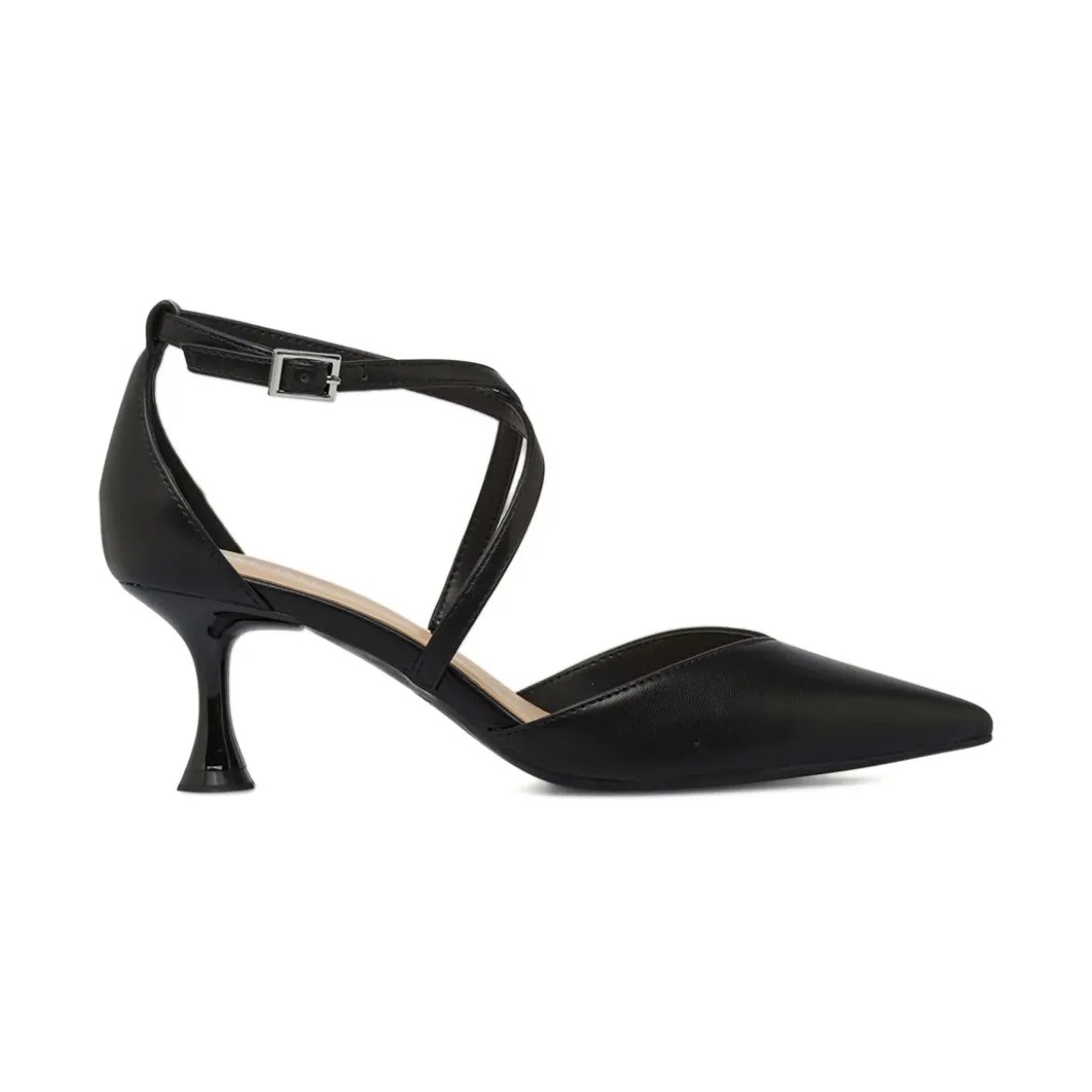 Décolleté Nere Donna Lora Ferres con cinturino e tacco 6 cm