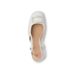 Décolleté slingback bianche da Donna con fibbia e tacco blocco 5,5 cm Swish Jeans