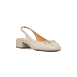 Décolleté slingback bianco off white da Donna con fiocco e tacco 3 cm Swish Jeans