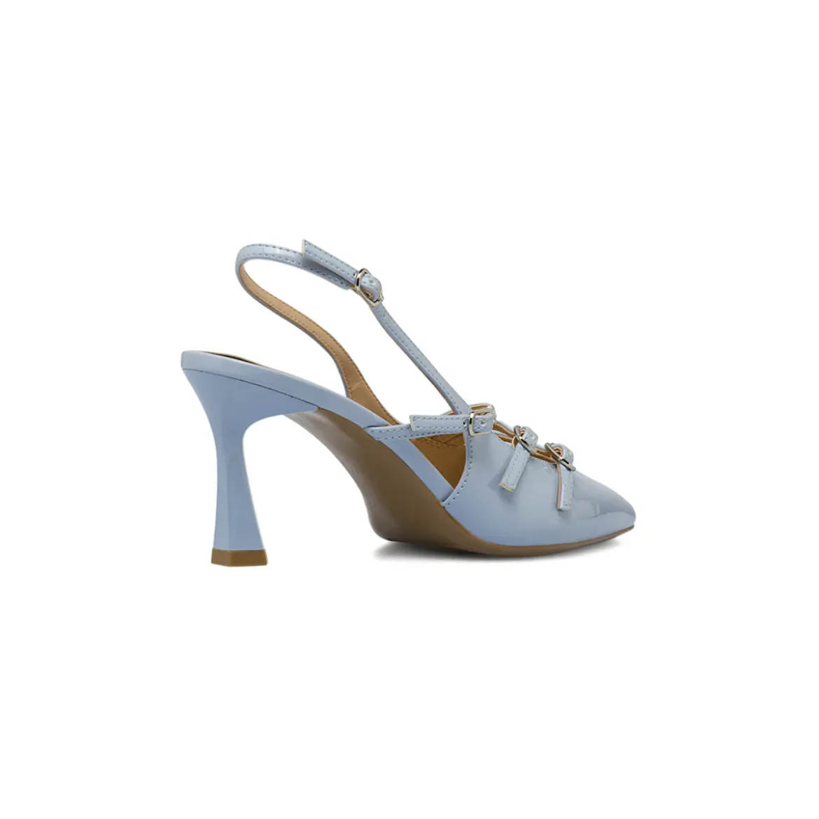 Décolleté slingback da donna azzurro lucido con tacco 8 cm Swish Jeans