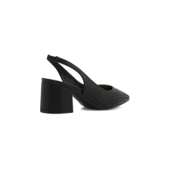 Décolleté slingback da donna nere traforate con tacco 6 cm Lora Ferres