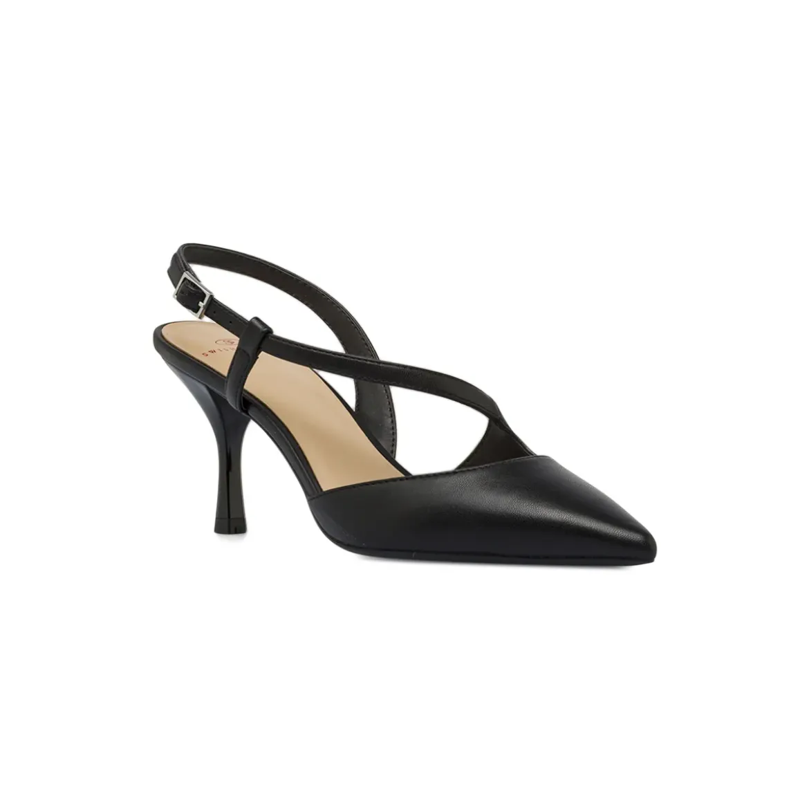 Décolleté Slingback nere Swish Jeans da donna con tacco 7,5 cm