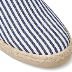 Espadrillas Uomo a righe blu e bianche con inserti in tessuto Riflessi Urbani