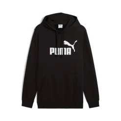 Felpa con Cappuccio da Uomo Nera con Logo Puma ESS No.1