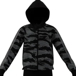 Felpa con zip da Ragazzo e Ragazza nera con stampa camouflage adidas