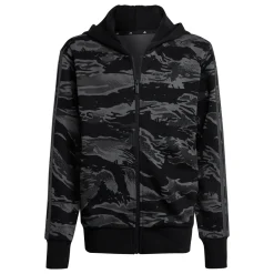 Felpa con zip da Ragazzo e Ragazza nera con stampa camouflage adidas