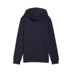 Felpa da bambino blu con cappuccio e maxi logo frontale Puma