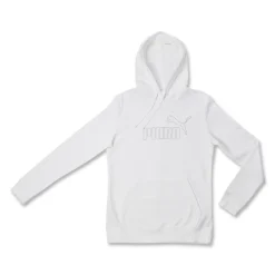 Felpa da Donna Bianca con cappuccio logo frontale in strass Puma