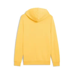 Felpa da uomo gialla in cotone con cappuccio e logo a contrasto Puma