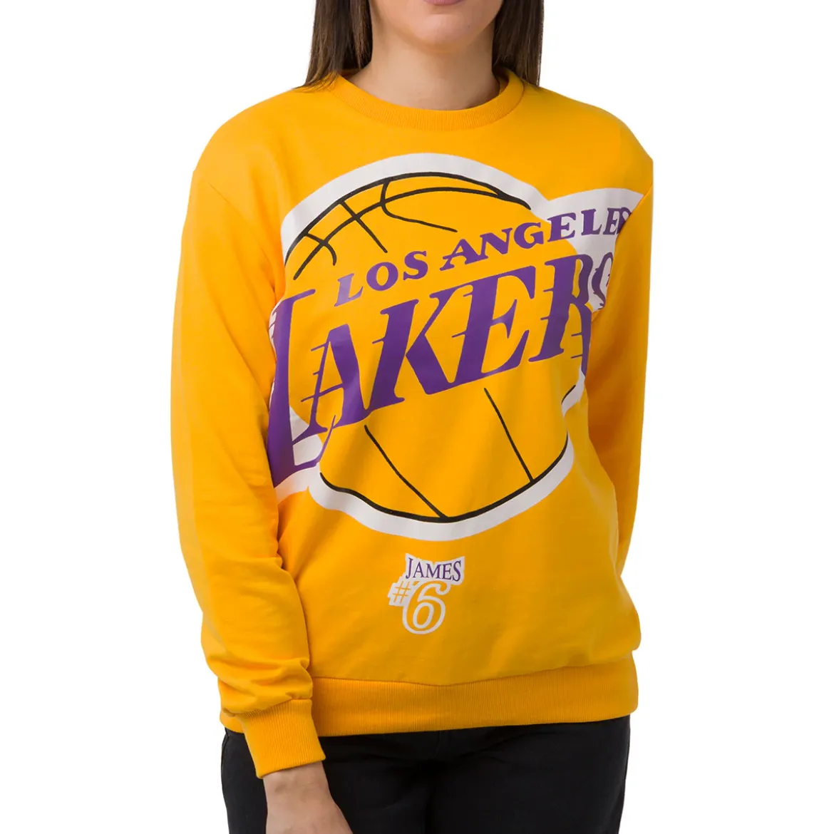 Felpa girocollo da Donna Giallo ocra con stampa LA Lakers NBA