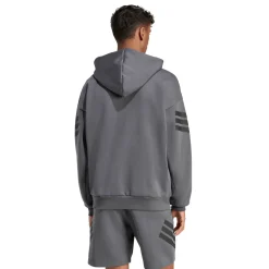 Felpa sportiva da uomo grigio con zip e le iconiche 3-Stripes adidas