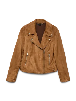 Giacca Biker marrone da Donna effetto scamosciato Vero Moda