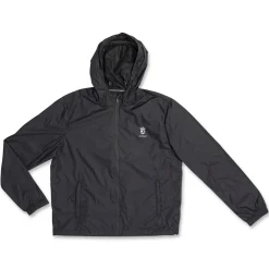 Giacca sportiva antivento da Uomo nera con zip GymRun