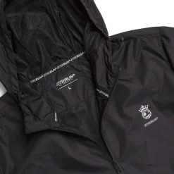 Giacca sportiva antivento da Uomo nera con zip GymRun