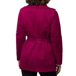 Giacca Trench da donna fucsia in tessuto effetto ciniglia Swish Jeans