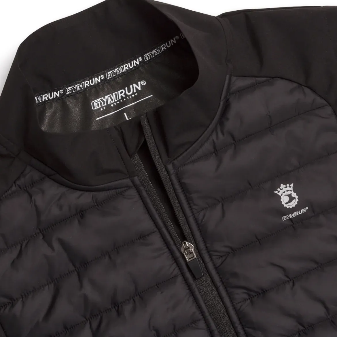 Gilet da running Uomo nero GymRun imbottito con cerniera