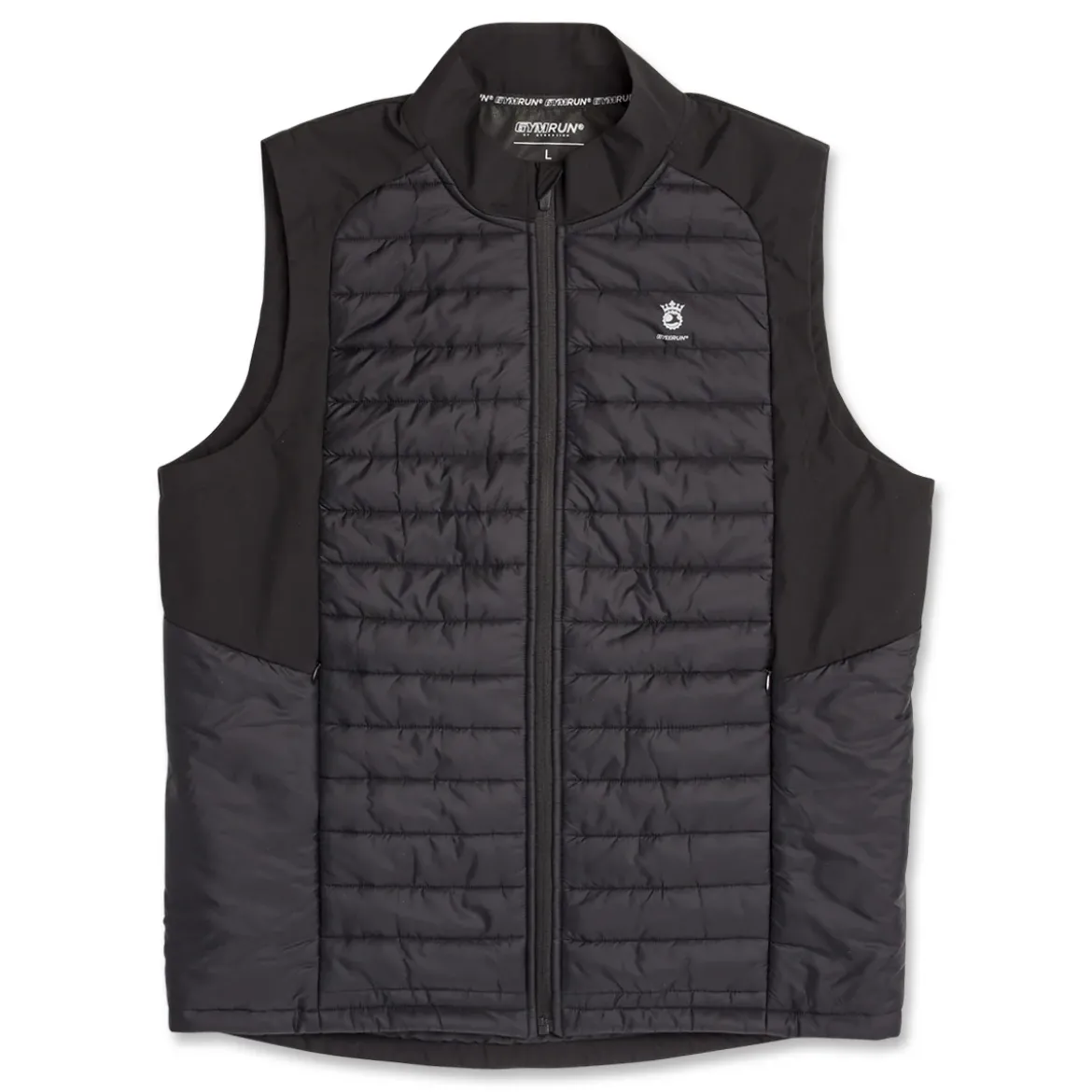 Gilet da running Uomo nero GymRun imbottito con cerniera