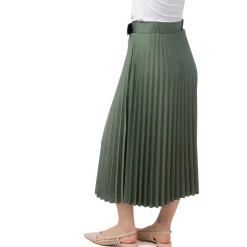 Gonna effetto plissettato da Donna verde militare con cintura Swish Jeans