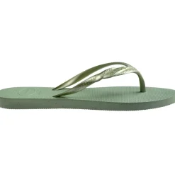 Infradito da Donna verde salvia con fascette metallizzate Havaianas