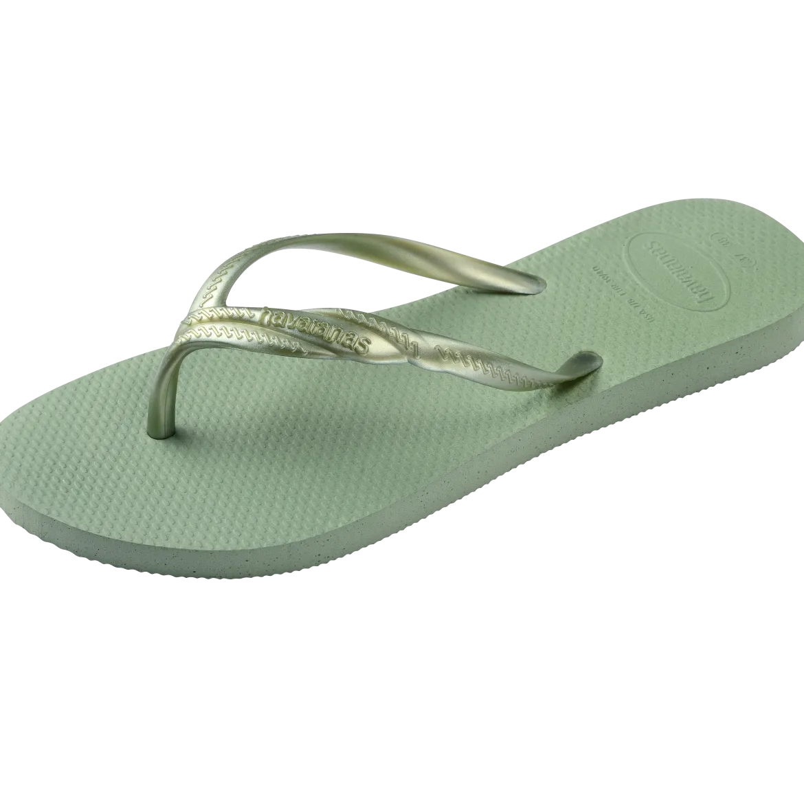 Infradito da Donna verde salvia con fascette metallizzate Havaianas