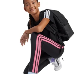 Leggings neri da Bambina con bande rosa adidas JG 3S LEG 230