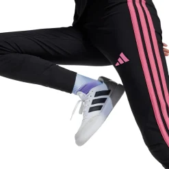 Leggings neri da Bambina con bande rosa adidas JG 3S LEG 230