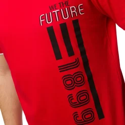 Maglia da pigiama rossa da uomo con logo Milan