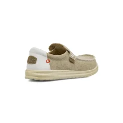 Mocassini beige Uomo in tela con suola leggera Heydude Mikka Braided