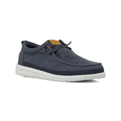Mocassini casual blu da Uomo in tela con suola leggera Navigare