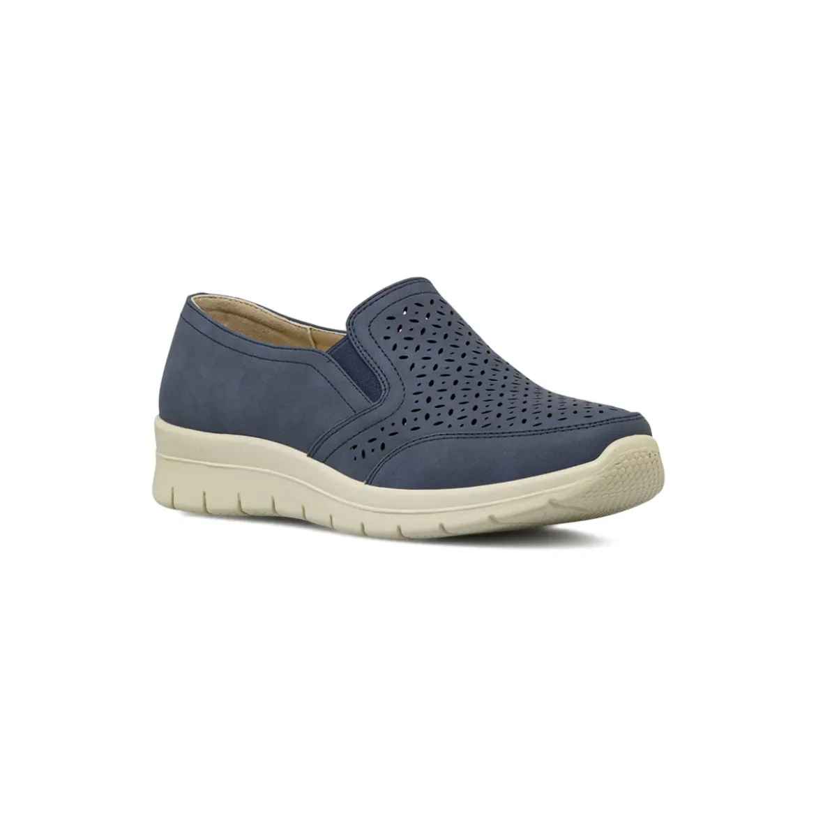 Mocassini comfort blu da Donna con tomaia traforata P Soft