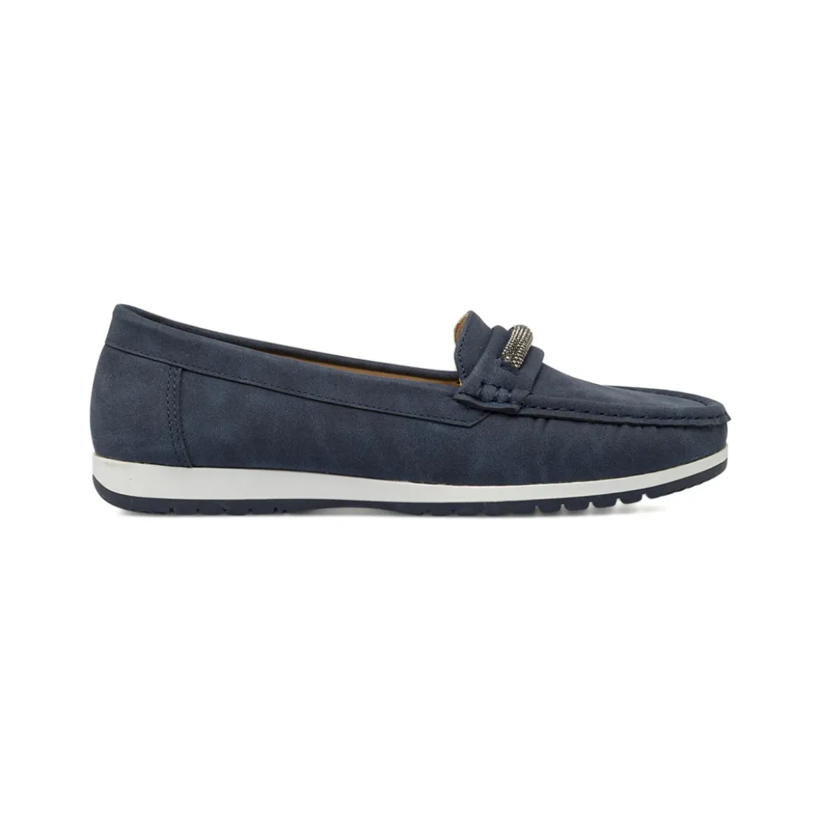 Mocassini comfort da donna blu P Soft con dettaglio strass