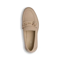 Mocassini da donna beige traforati con morsetto metallico Lora Ferres