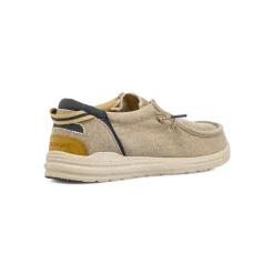 Mocassini leggeri da Uomo in tela beige effetto denim Lumberjack