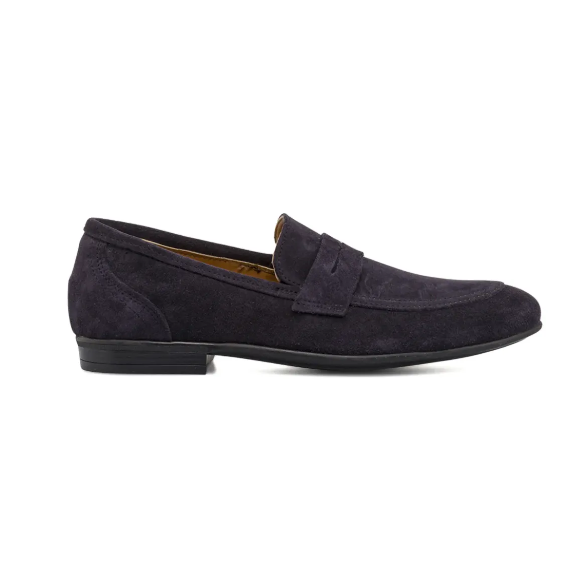 Mocassini loafer blu da Uomo in pellerìeffetto suede Primopiano