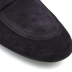Mocassini loafer blu da Uomo in pellerìeffetto suede Primopiano
