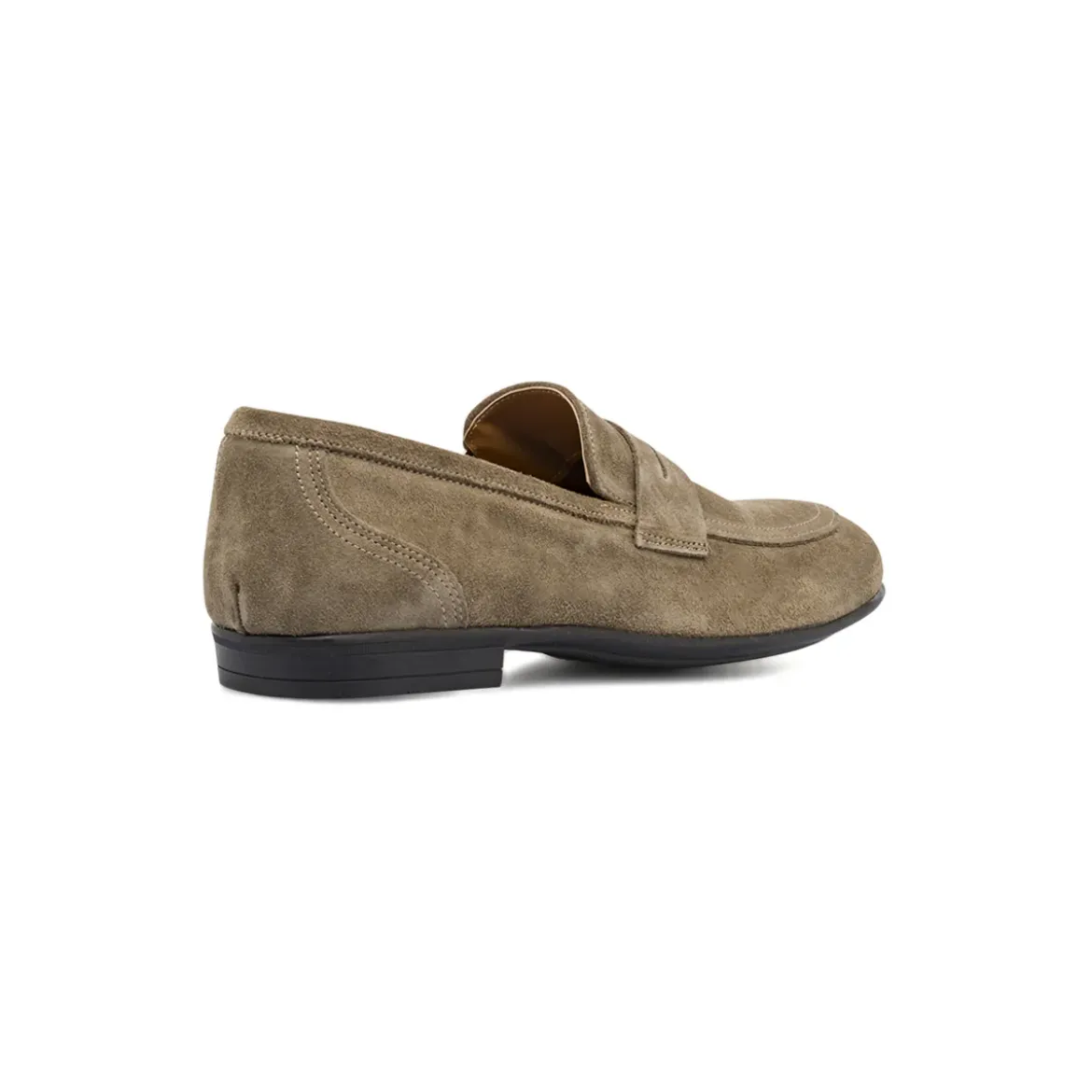 Mocassini loafer da Uomo taupe in pelle effetto scamosciato Primopiano