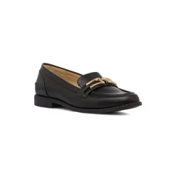 Mocassini neri da donna con morsetto in metallo colore oro Swish Jeans