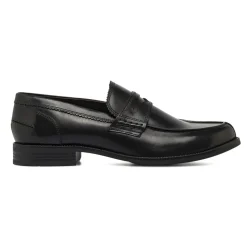 Mocassini Penny Loafer da uomo in pelle neri La Cuoieria