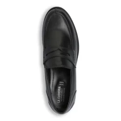 Mocassini Penny Loafer da uomo in pelle neri La Cuoieria
