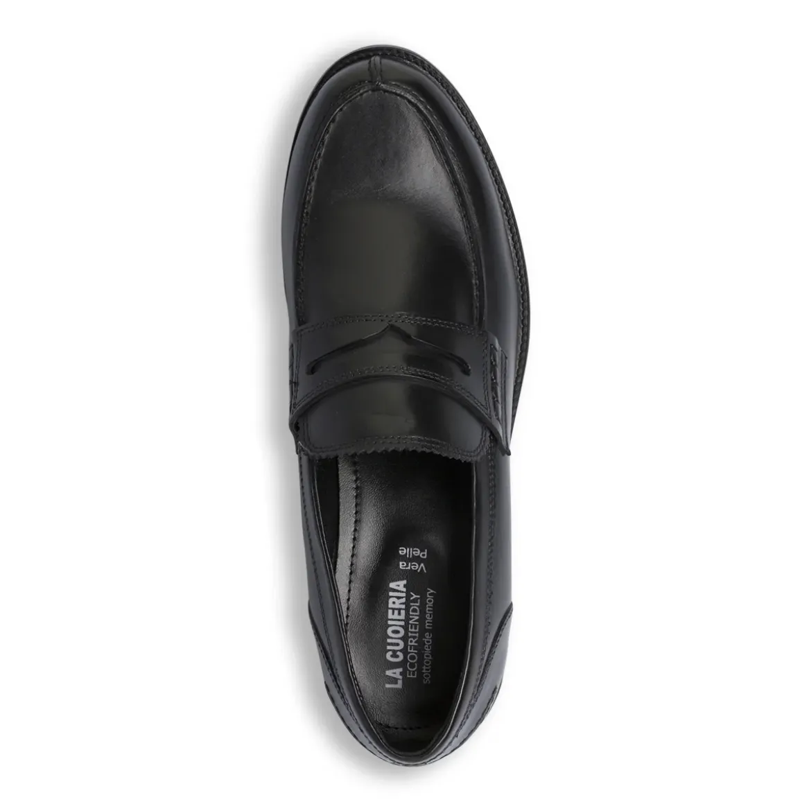 Mocassini Penny Loafer da uomo in pelle neri La Cuoieria
