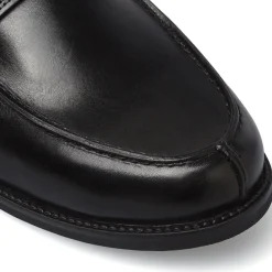Mocassini Penny Loafer da uomo in pelle neri La Cuoieria