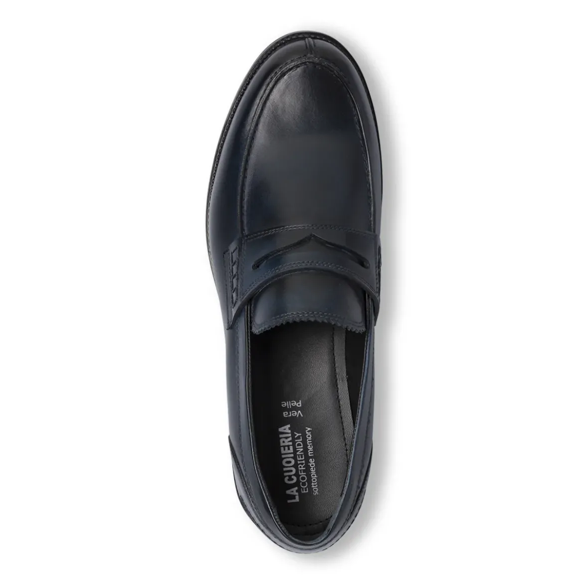 Mocassini Penny Loafer in palle da uomo blu La Cuoieria
