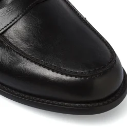 Mocassini Penny Loafer neri da Uomo Riflessi Urbani