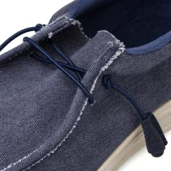 Mocassini Slip-on Blu navy in tessuto effetto Jeans da Uomo Jog