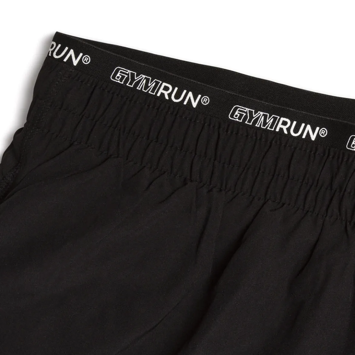 Pantaloncini da running donna neri con fascia elastica logata GymRun