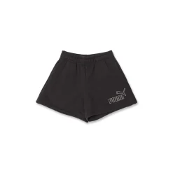 Pantaloncini sportivi Neri da Bambina con logo strass brillanti Puma