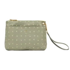 Pochette a mano da Donna khaki con cinturino e stampa palme Naj Oleari