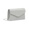 Pochette Argento Glitter con patta a Busta Lora Ferres
