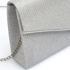 Pochette Argento Glitter con patta a Busta Lora Ferres